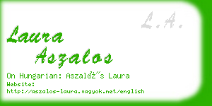 laura aszalos business card